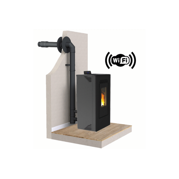 PACK C12 FIREMATIC Pelletofen + Dinak Saugnapf-Kit + WLAN-Modul